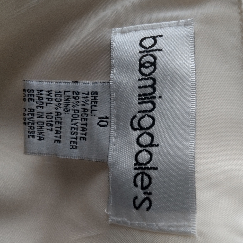 Bloomingdale's Cream Sleeveless Sheath Midi Dress with Back Tie - Picture 3 of 4
